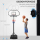 Portable Basketball Stand 94-123cm Basket Height Adjustable Hoop For Adults Suitable for Pool Side