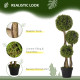 Decorative Artificial Plants Boxwood Ball Topiary Trees in Pot Fake Plants for Home Indoor Outdoor Decor, 90 cm