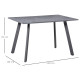 Dining Table, Contemporary Rectangle Kitchen Table with Metal Legs and Spacious Tabletop for Dining Room, Living Room, Dark Grey