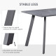 Dining Table, Contemporary Rectangle Kitchen Table with Metal Legs and Spacious Tabletop for Dining Room, Living Room, Dark Grey