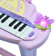 Electronic Organ for Kids, Mini Piano with Microphone and Stool, Interactive Music Play, Purple/Pink | Aosom UK