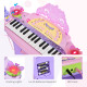 Electronic Organ for Kids, Mini Piano with Microphone and Stool, Interactive Music Play, Purple/Pink | Aosom UK