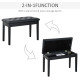 PU Leather Upholstered Piano Stool Makeup Stool Bench Dressing Table Seat with Storage 76x36x50cm, Black