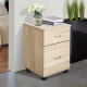 Two Drawer Filing Cabinet with Wheels- Oak