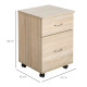 Two Drawer Filing Cabinet with Wheels- Oak