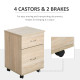 Two Drawer Filing Cabinet with Wheels- Oak