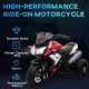 Kids 6V Electric Ride On Motorcycle Electric Motorbike w/ Lights Music Horn 3 Wheel Outdoor Play Toy for 3-5 Years Red