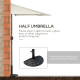 Outsunny 3(m) Half Parasol Semi Round Umbrella Patio Metal Frame Crank Handle for Balcony-- NO BASE INCLUDED, Cream White