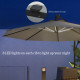 Outsunny 3(m) Cantilever Parasol with Solar LED Lights, Garden Umbrella with Cross Base and Crank Handle, Hanging Offset Banana 