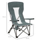 Outsunny Folding Camp Chair Portable Chair w/ Cup Holder Holds up to 136kg Perfect for Camping, Festivals, Garden, Caravan Trips