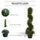 Outsunny Set Of 2 90cm/3FT Artificial Spiral Topiary Trees w/ Pot Fake Indoor Outdoor Greenery Plant Home Office Garden Décor Gr