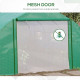 Outsunny Walk-in Polytunnel Garden Greenhouse, Outdoor Mesh Door Greenhouse with PE Cover and 6 Windows, 3.5 x 3 x 2m, Green