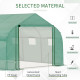 Outsunny Walk-in Polytunnel Garden Greenhouse, Outdoor Mesh Door Greenhouse with PE Cover and 6 Windows, 3.5 x 3 x 2m, Green