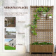 Outsunny Raised Bed with Drainage Holes, Wood Planter with Trellis for Climbing Plants to Grow Vegetables, Flowers, Brown