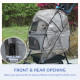 PawHut Dog Stroller with Rain Cover, Dog Pushchair One-Click Fold Trolley Jogger with EVA Wheels Brake Basket Adjustable Canopy 