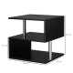 Wooden S Shape Cube Coffee Table 2 Tier Storage Shelves Organizer Office Bookcase Living Room End Desk Stand Display Set of 2 (B