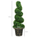 Set of 2 Artificial Plants, Topiary Spiral Boxwood Trees with Pot, for Home Indoor Outdoor Decor, 90cm