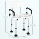 Shower Chair for the Elderly and Disabled, Height Adjustable Shower Stool with Back and Flipped Padded Arms, Suction Foot Pads, 