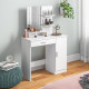 Simple and Modern Dressing Table, with Storage - White