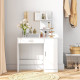 Simple and Modern Dressing Table, with Storage - White