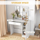 Simple and Modern Dressing Table, with Storage - White