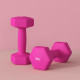 SPORTNOW 2 x 3kg Hexagonal Dumbbells Weights Set with Non-Slip Grip for Home Gym Workout, Pink