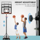 SPORTNOW 2.1-2.6m Adjustable Basketball Hoop and Basketball Stand w/ Backboard and Weighted Base, Portable on Wheels, Black