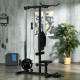 SPORTNOW Pull Up Station, Power Cage with Adjustable Seat, for Home Gym - Black