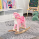 Kids Plush Rocking Horse Ride On Unicorn w/ Sound Moving Mouth Wagging Tail Children Rocker Toy Gift 3-6 Years Pink