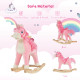 Kids Plush Rocking Horse Ride On Unicorn w/ Sound Moving Mouth Wagging Tail Children Rocker Toy Gift 3-6 Years Pink