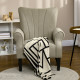 Upholstered Accent Chair with High Back, Rolled Arms and Wood Legs, Soft Thick Padded Armchair, Beige