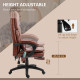 Vinsetto PU Leather Office Chair with 7 Point Vibrating Massage, Computer Desk Chair with Footrest, Adjustable Height, Reclining