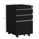 Vinsetto 3-Drawer Mobile Filing Cabinet with Pencil Tray, Steel Lockable File Cabinet for Letter, A4 and Legal Size, Pre-Assembl