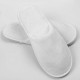 10 pairs High Quality Coral Fleece Towelling Hotel Slippers Closed Toe Terry Spa Guest Slippers 29cm Long - White