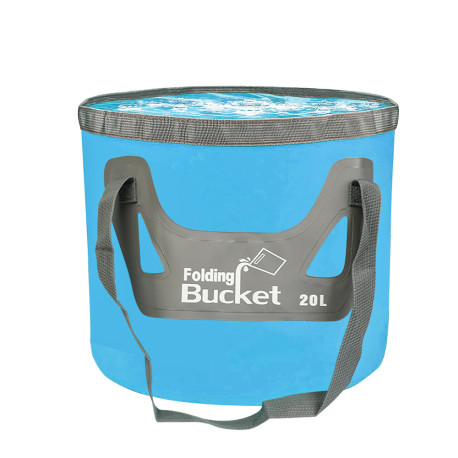 20L Foldable Water Bucket Collapsible Water Storage Container Wash Basin for Outdoor Camping - Blue