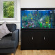 Aquarium Fish Tank &amp; Cabinet with Complete Starter Kit - Black Tank &amp; Black Gravel