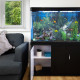 Aquarium Fish Tank &amp; Cabinet with Complete Starter Kit - Black Tank &amp; Black Gravel