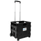 Tekbox Folding Shopping Cart Trolley Storage Box Crate with Wheels