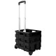 Tekbox Folding Shopping Cart Trolley Storage Box Crate with Wheels