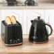 1.7L 3000W Fast Boil Kettle &amp; 2 Slice Toaster Set, Kettle and Toaster Set with Auto Shut Off, Browning Controls, Black