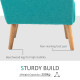 Accent Chair, Linen-Touch Armchair, Upholstered Leisure Lounge Sofa for Living Room, Club Chair with Wooden Frame, Teal