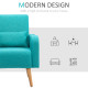 Accent Chair, Linen-Touch Armchair, Upholstered Leisure Lounge Sofa for Living Room, Club Chair with Wooden Frame, Teal