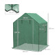 Outsunny Greenhouse Cover Replacement Walk-in PE Hot House Cover with Roll-up Door and Windows, 140 x 143 x 190cm, Green