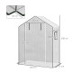 Outsunny Greenhouse Cover Replacement Walk-in PE Hot House Cover with Roll-up Door and Windows, 140 x 73 x 190cm, White