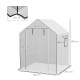 Outsunny Greenhouse Cover Replacement Walk-in PE Hot House Cover with Roll-up Door and Windows, 140 x 143 x 190cm, White