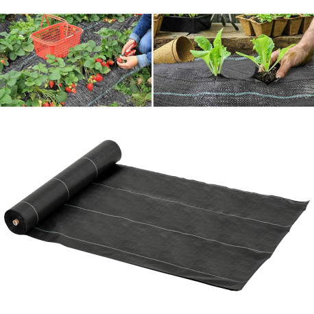 Outsunny 2x50m Gardener Premium Weed Barrier Landscape Fabric Durable & Heavy-Duty Weed Block Gardening Mat, Easy Setup & Superi