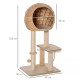 PawHut Cat Tree for Indoor Cats 100cm Kitten Climbing Tower Activity Center with Sisal Scratching Post Condo Perch Hanging Balls