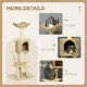 PawHut Cat Tree Tower with Scratching Post, Cat House, Bed, Toy Ball, Platform - Beige