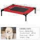 PawHut Raised Dog Bed Cat Elevated Lifted Portable Camping w/ Metal Frame Black and Red (Medium)