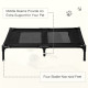 PawHut Large Raised Dog Bed Cat Elevated Lifted Cooling Portable Camping Basket Outdoor Indoor Mesh Pet Cot Metal Frame Black